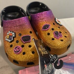 Hocus Pocus CROCS Glitter Clogs - Purple and Gold